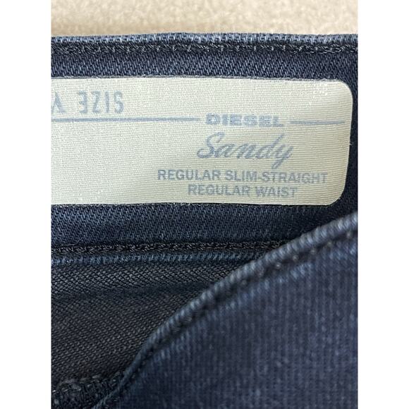 Diesel Jeans Womens 27x32 Dark Blue Sandy Regular Slim Straight Mid Rise Stretch - Picture 5 of 15